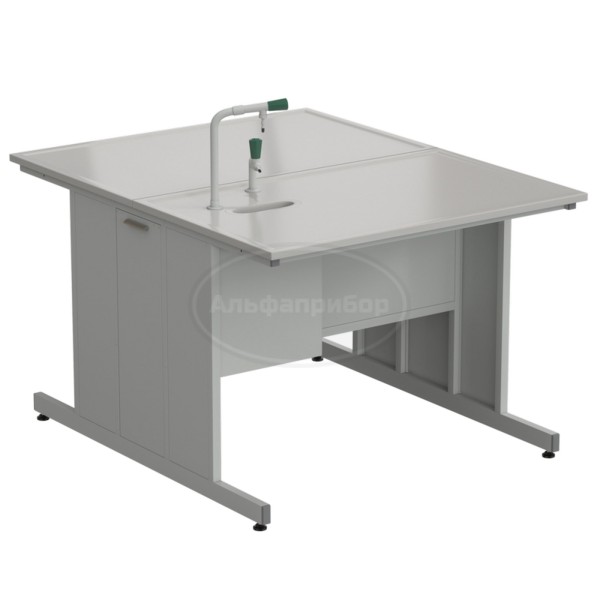 Стол островной с подводом воды 1213х1513х900 мм (1 комплект), раб. поверхность - Durcon с бортиком