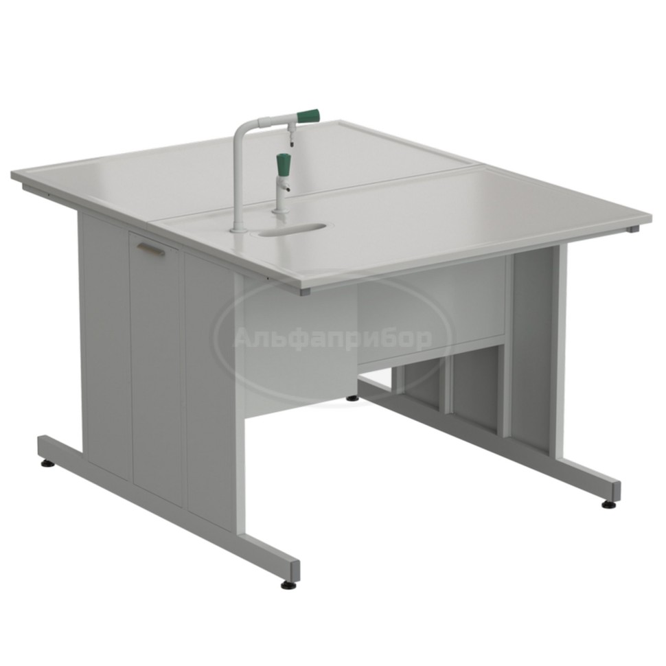 Стол островной с подводом воды 1213х1513х900 мм (1 комплект), раб. поверхность - Durcon с бортиком