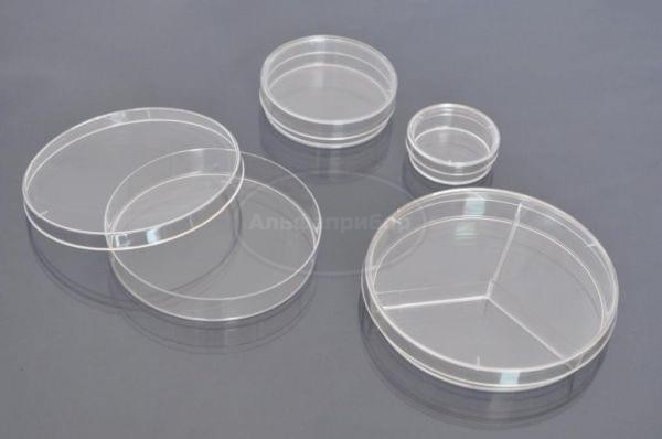 Чашка Петри 90 мм 3-х секционная ПС стерильные (10 шт.)