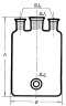 Бутыль Вульфа с 3-мя горловинами и носиком без крана 15000мл 50/42-29/32, Simax
