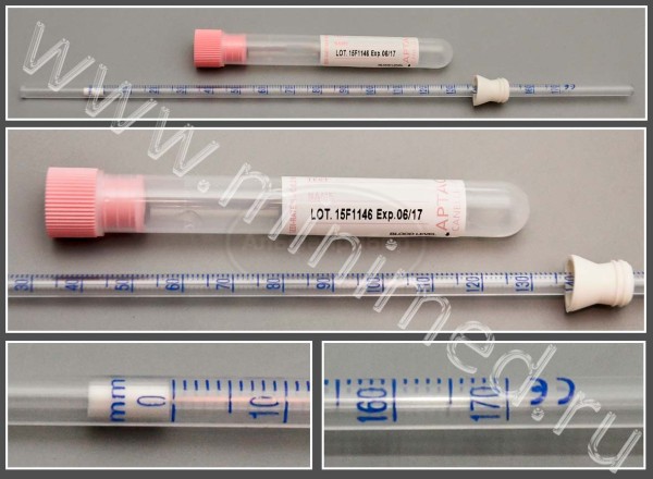 Пробирка лабораторная с антикоагулянтом (0,2мл цитрата натрия 3,8%) + Пипетка для дозирования биологических жидкостей, упаковка 200 пар, Aptaca