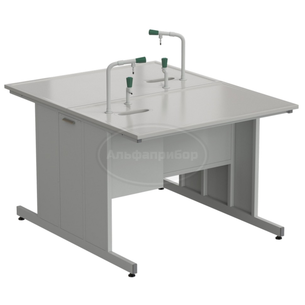 Стол островной с подводом воды 1213х1513х900 мм (2 комплекта), раб. поверхность - Durcon с бортиком