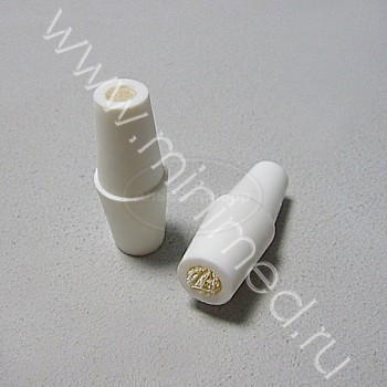 Пробка силиконовая №14,5 двухконусная с каналом и жгутом, белая, BR-057, упаковка 100шт
