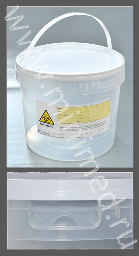 Контейнер для отбора, транспортировки и хранения биологических материалов (для гистологии), 5000мл с защелкивающейся крышкой, с этикеткой., нестерильный, п/п, Aptaca, кор.50шт