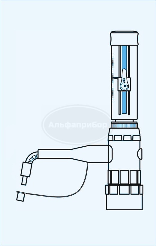Дозатор TS-1 диапазон 0.50-5.00мл деления 0.10мл, Technosklo