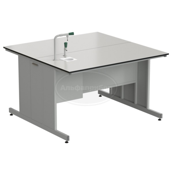 Стол островной с подводом воды 1500х1500х900 мм (1 комплект), раб. поверхность - Labgrade