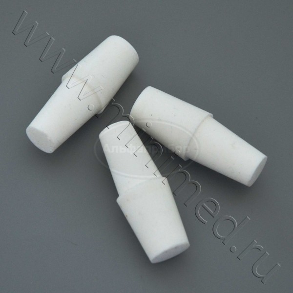 Пробка силиконовая двухконусная №14,5 без канала белая, BR-037, упаковка 100шт