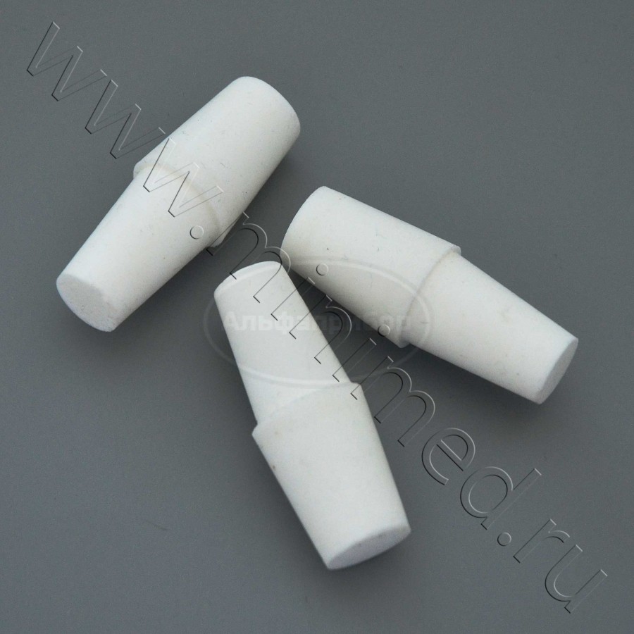 Пробка силиконовая двухконусная №14,5 без канала белая, BR-037, упаковка 100шт