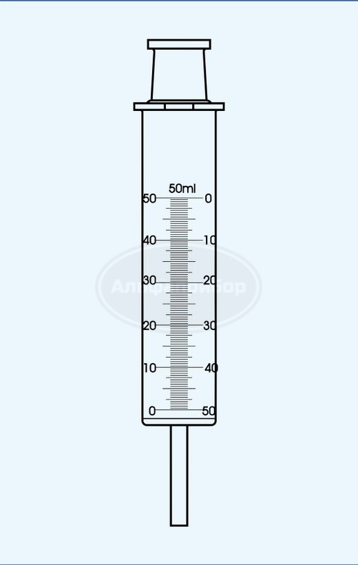 Газовый шприц 50мл, Technosklo