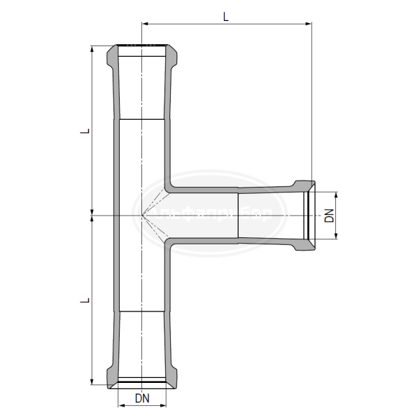 Тройник KZA/KZB/KZB DN=100мм L=250мм W=3,6кг