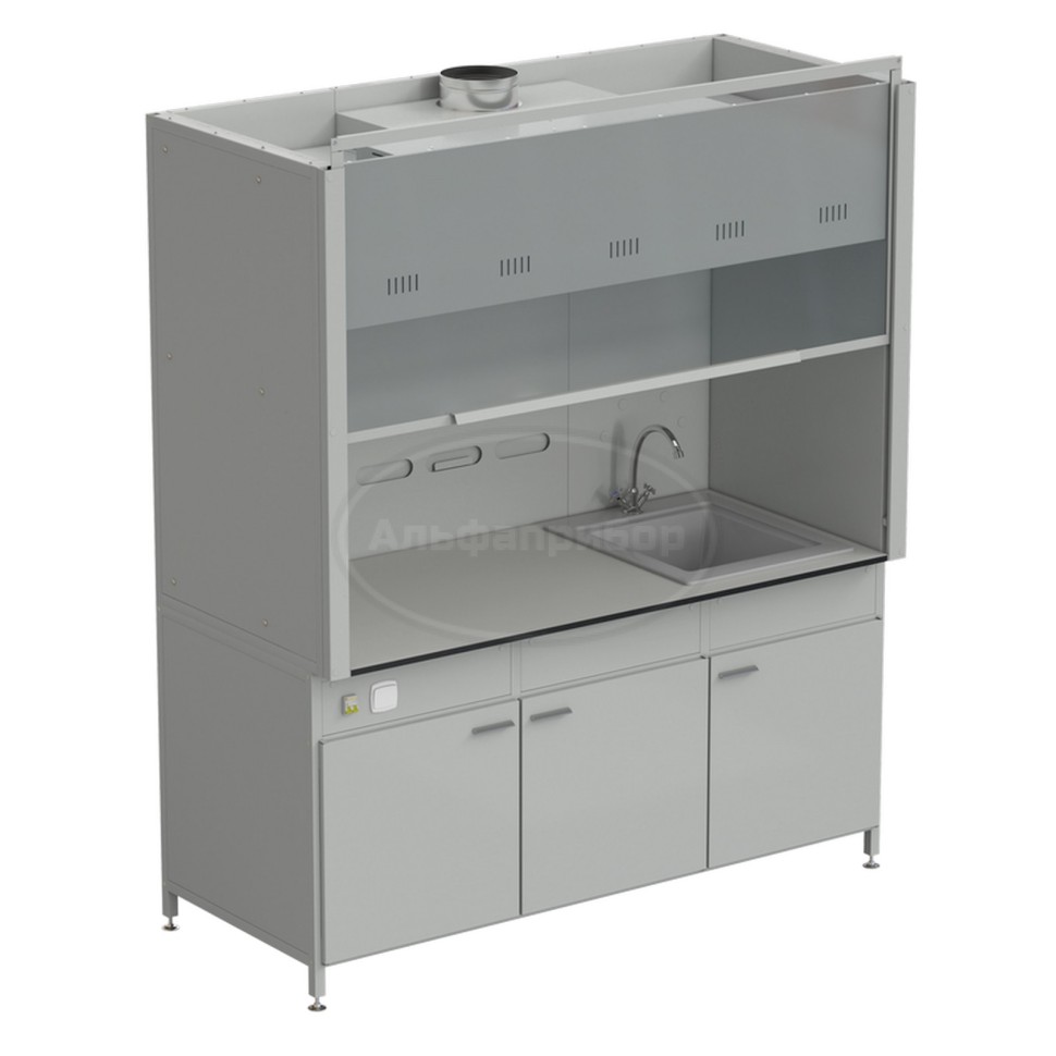 Шкаф вытяжной с мойкой из СП и смесителем 1800х900х2145 мм, раб. поверхность - Labgrade
