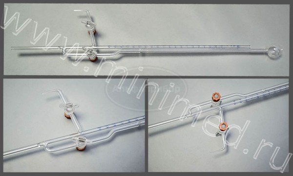 Бюретка 1-2-2-2-0,01 (микробюретка), кран с резьбовым уплотнением, ТУ 9464-022-52876351-2016, ГОСТ 29251-91, МиниМедПром, упаковка 1шт