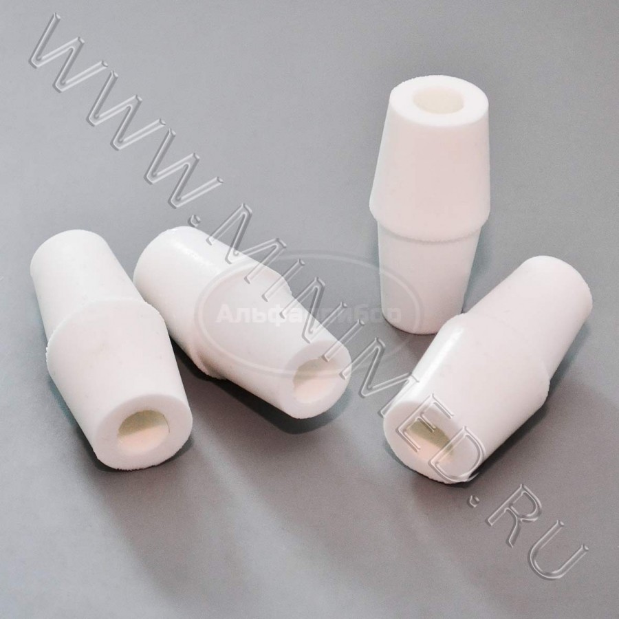 Пробка силиконовая двухконусная №14,5 с каналом белая BR-055, упаковка 100шт