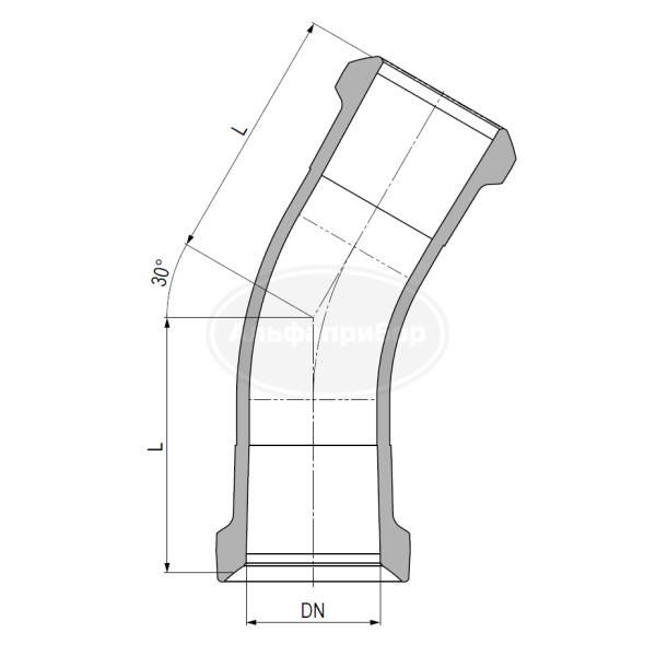 Отвод 30 градусов KZA/KZB DN=80мм L=125мм W=1,2кг