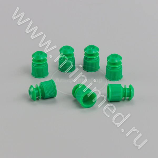 Пробка для пробирок 12 мм, п/эт, зеленая, упаковка 1000шт, ТУ 9464-015-29508133-2014, МиниМед