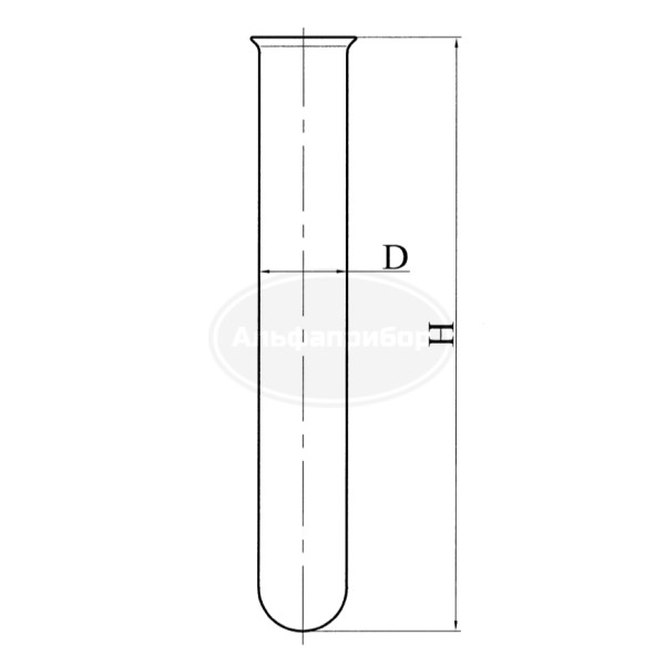 Пробирка П1 30х160х1,4, эскиз 2-591-44
