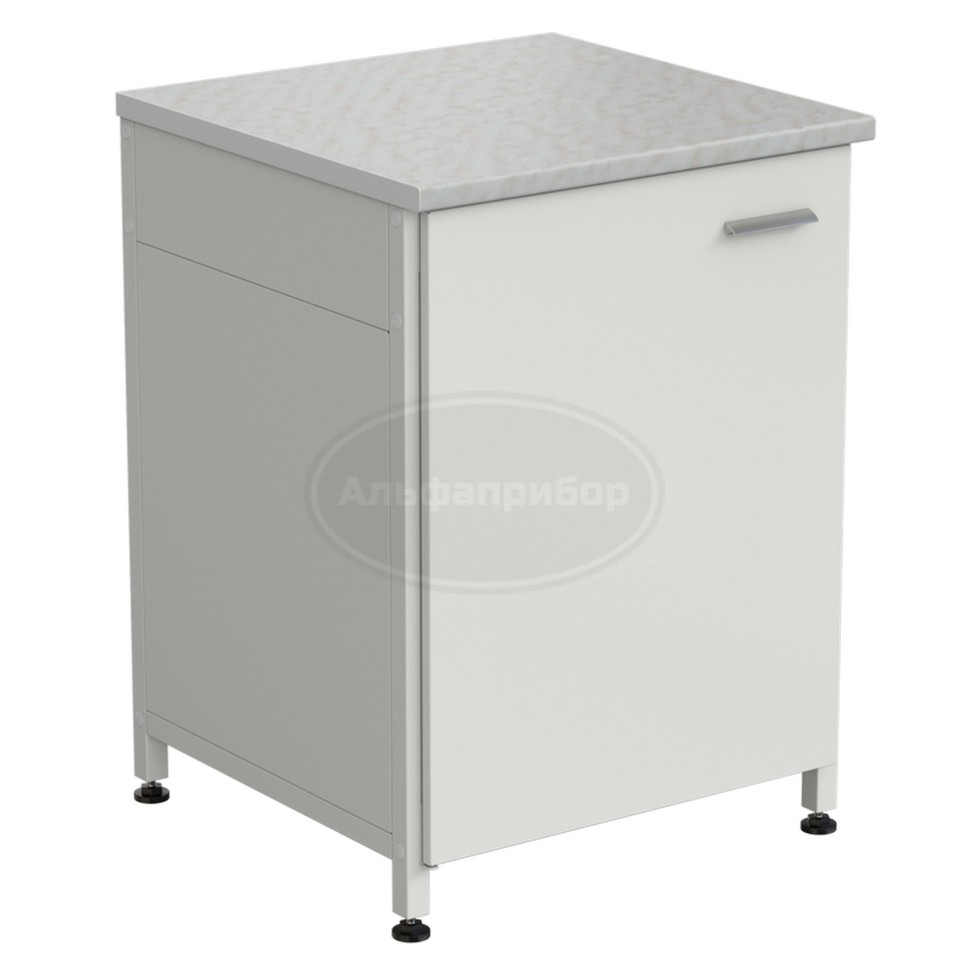 Тумба 610х600х850 мм, дверь левая, белый ламинат