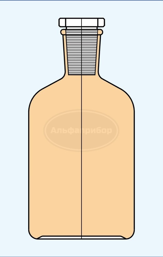 Банка темная с пробкой узкое горло 100мл 14/23, Technosklo