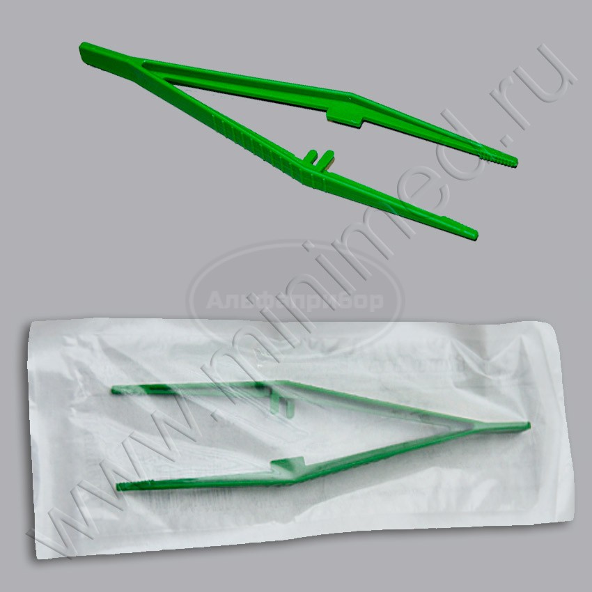 Пинцет длина 15 см, п/с., стерильный, индивидуальная упаковка /50/800шт