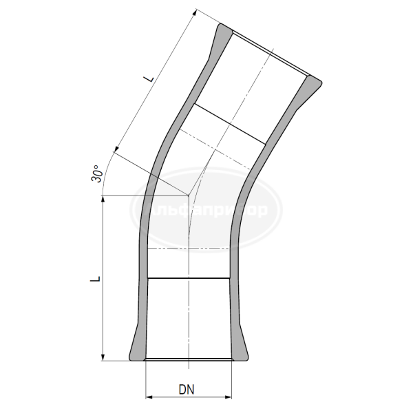 Отвод 30 градусов RK/RK DN=40мм L=100мм W=0,4кг