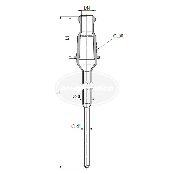 Рубашка для термометра GL50 KZA DN=25мм L=550мм