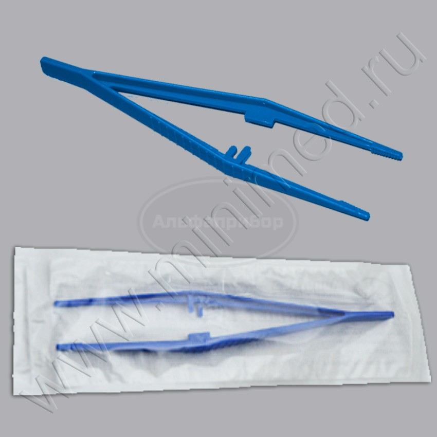 Пинцет длина 19 см, п/с., стерильный, индивидуальная упаковка /50/800шт