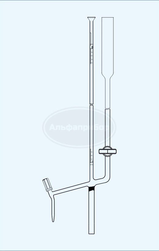 Микробюретка Банга боковой клапан PTFE 2мл (0.01) Шелбах, Technosklo