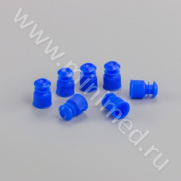 Пробка для пробирок 12 мм, п/эт, голубая, упаковка 1000шт, ТУ 9464-015-29508133-2014, МиниМед