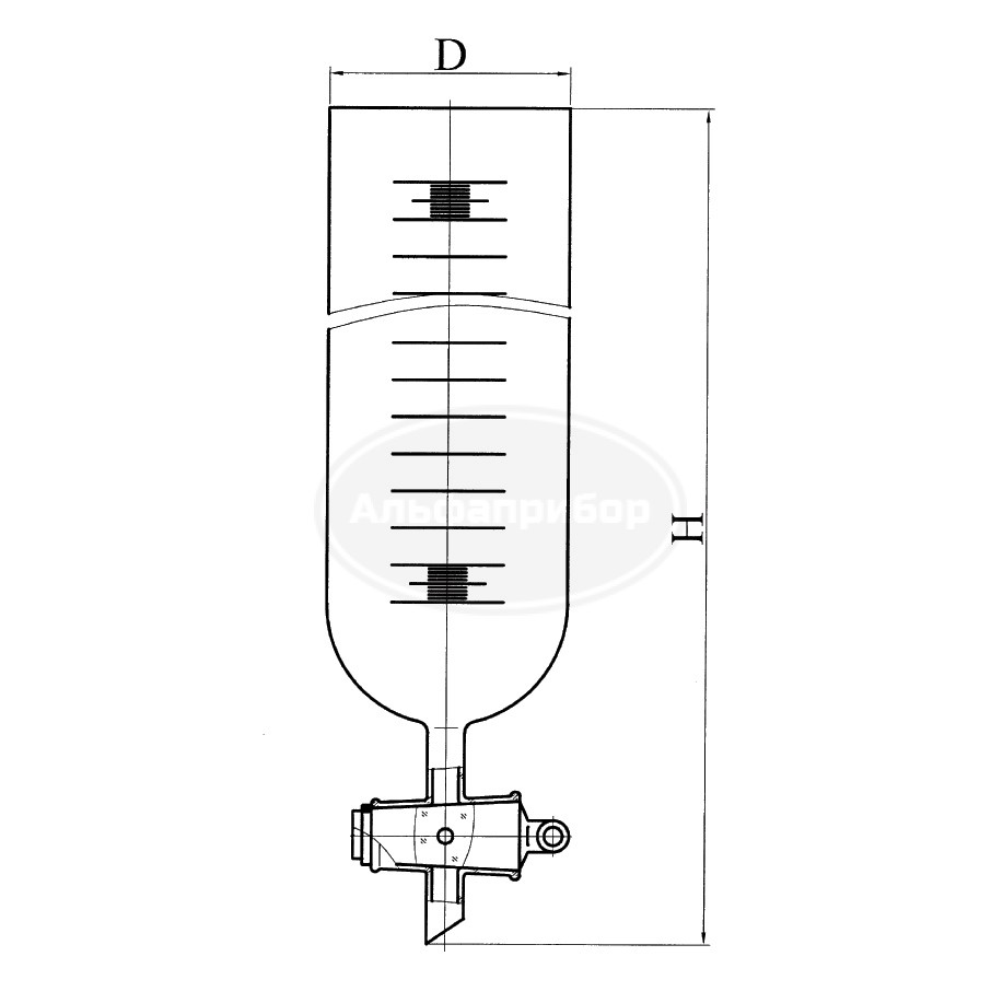 Цилиндр с краном, эскиз 2-445