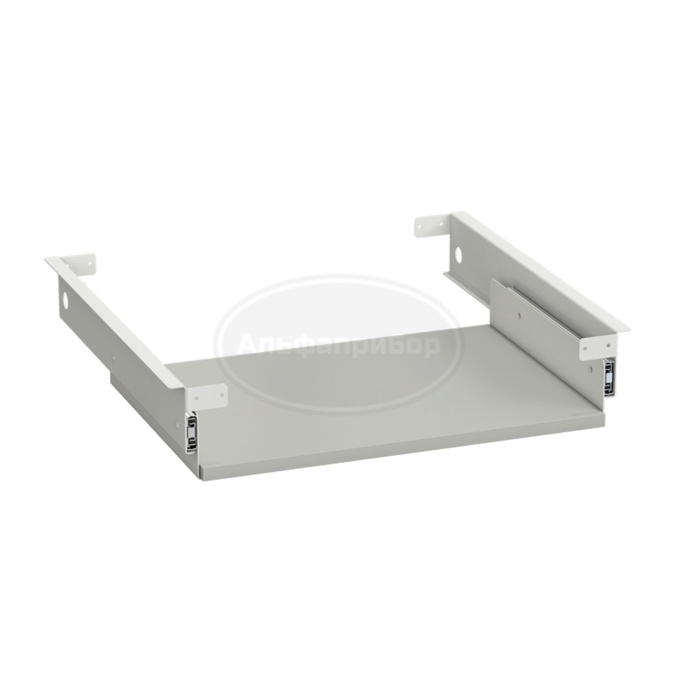 Полка выдвижная для клавиатуры 570х516х115 мм, белая, серый ламинат