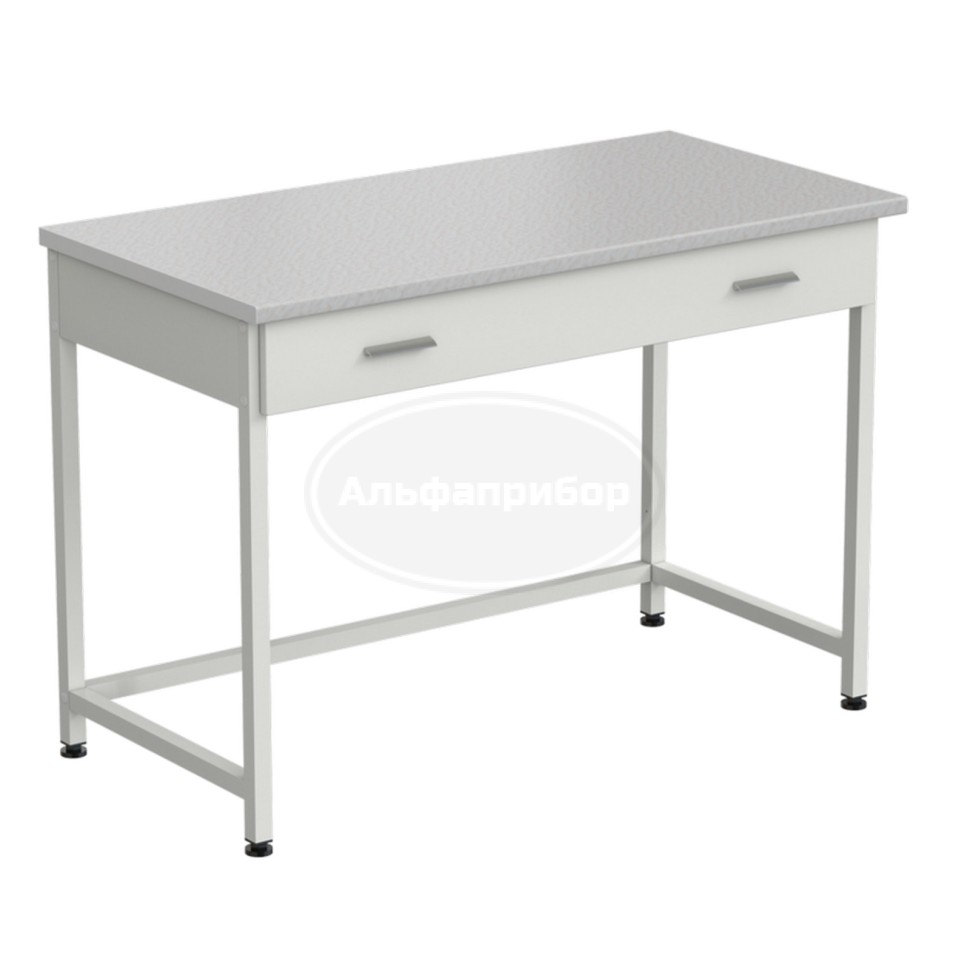 Стол лабораторный с 1 ящиком 1200х600х850 мм, раб. поверхность - белый ламинат