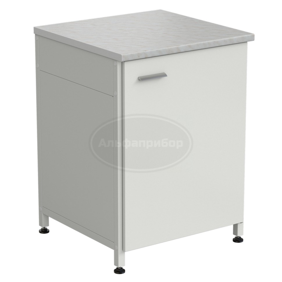 Тумба 610х600х850 мм, дверь правая, белый ламинат
