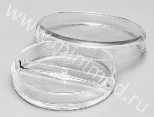 Чашка микробиологическая (Петри) ЧМ, 100*20 мм, 2-секционная, по ТУ 9464-021-29508133-2016, упаковка 12шт