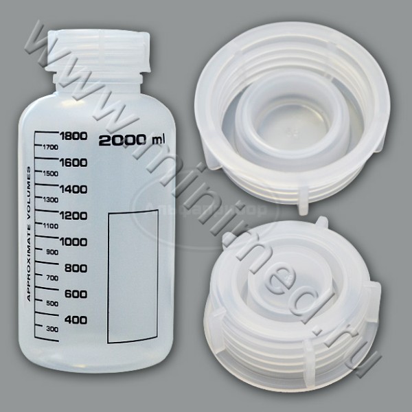 Банка для реактивов 2 л, с черной градуировкой, широкогорлая, с крышкой, п/п, LAMAPLAST упаковка 1/50шт