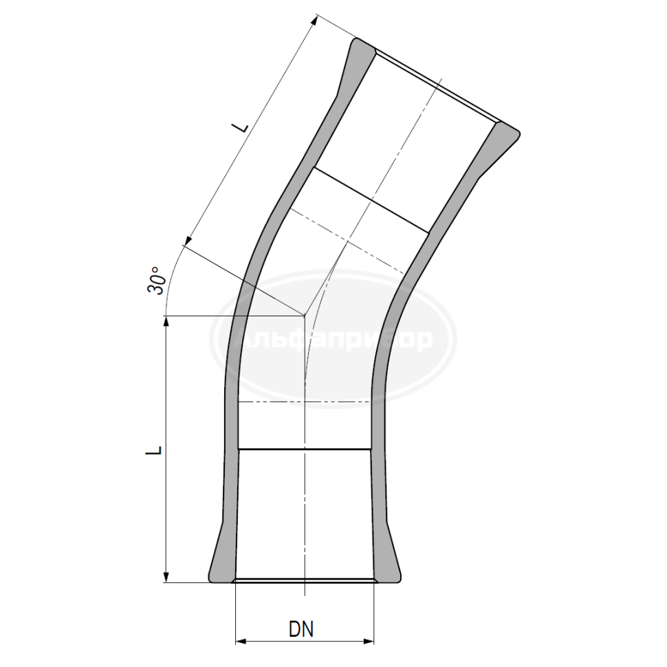 Отвод 30 градусов RK/RK DN=80мм L=125мм W=1,0кг
