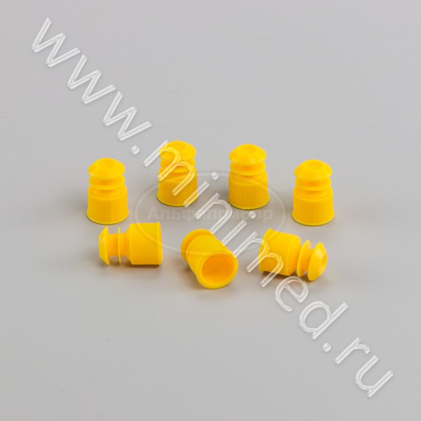 Пробка для пробирок 12 мм, п/эт, желтая, упаковка 1000шт, ТУ 9464-015-29508133-2014, МиниМед