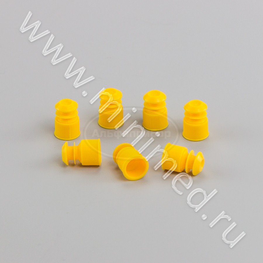 Пробка для пробирок 12 мм, п/эт, желтая, упаковка 1000шт, ТУ 9464-015-29508133-2014, МиниМед