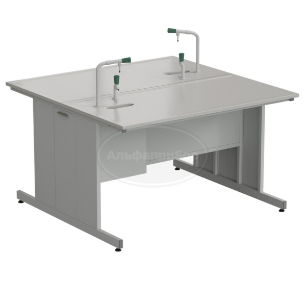 Стол островной с подводом воды 1513х1513х900 мм (2 комплекта), раб. поверхность - Durcon с бортиком