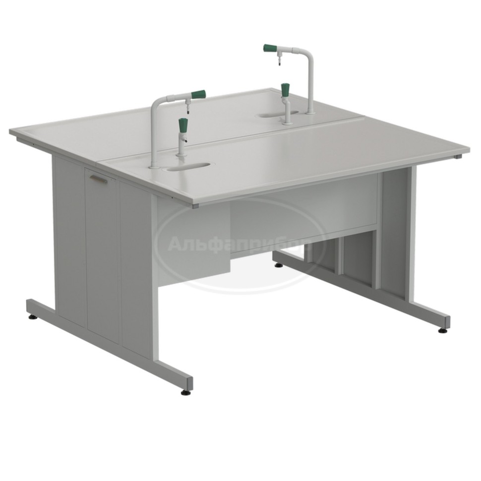 Стол островной с подводом воды 1513х1513х900 мм (2 комплекта), раб. поверхность - Durcon с бортиком