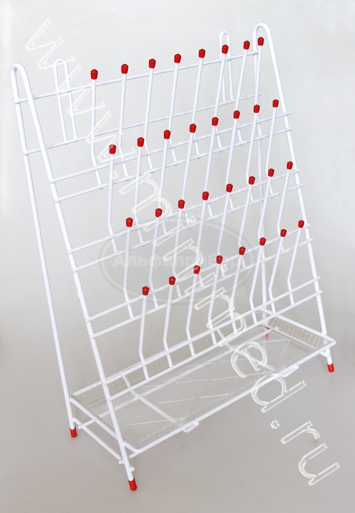 Панель для сушки лабораторной посуды, метал., 32 предмета, упаковка 1/5шт