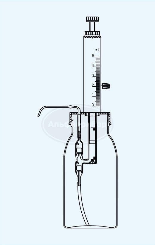 Дозатор VD диапазон 2.00-5.00мл деления 0.10мл, Technosklo