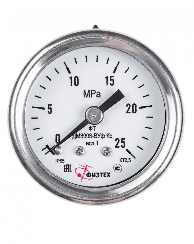 Манометры виброустойчивые коррозионностойкие ДМ8008-ВУф Кс исп 1 ОШ d.40