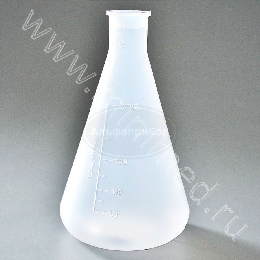 Колба коническая 250мл, горловина 19/26 с делениями без пробки, п/п, Kartell, упаковка 1/10шт