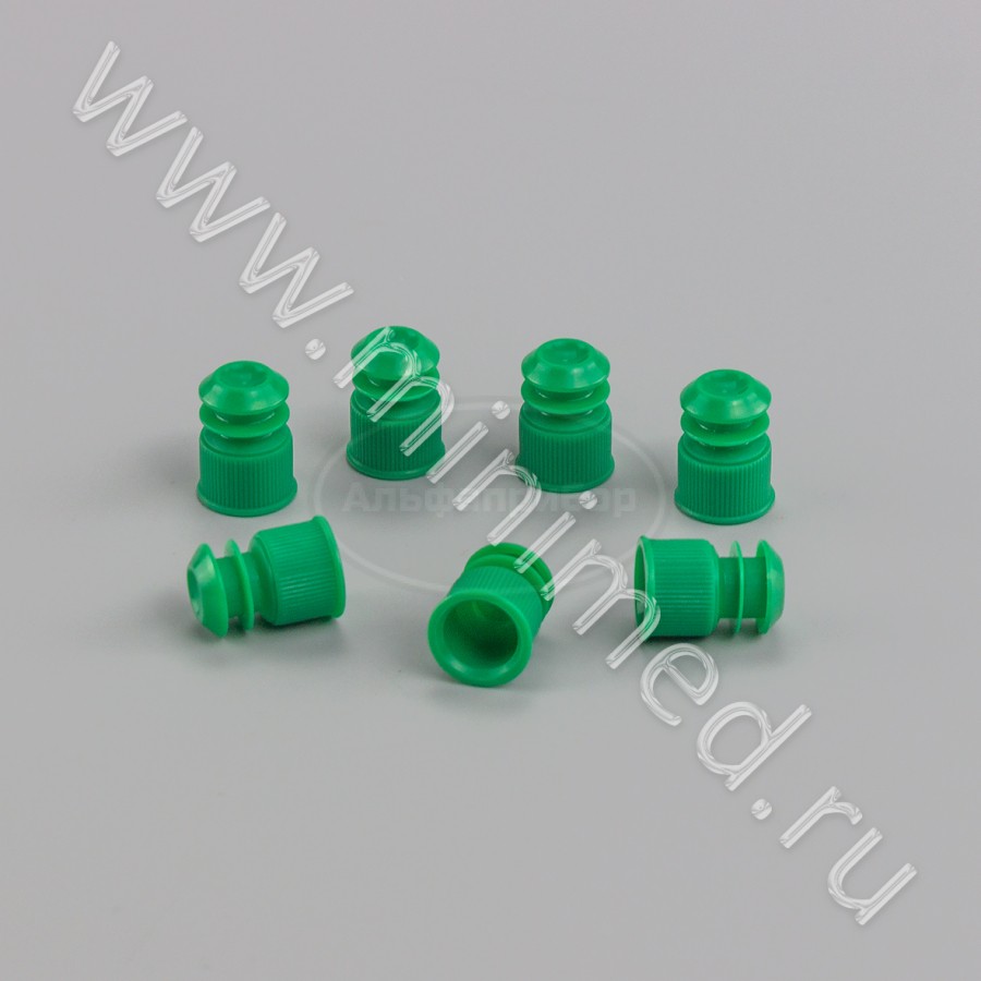 Пробка для пробирок 13 мм, п/эт, зеленая, упаковка 1000шт, ТУ 9464-015-29508133-2014, МиниМед