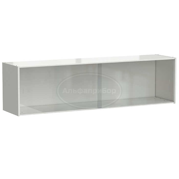 Полка книжная настенная 1500x340x400 мм, белый металл