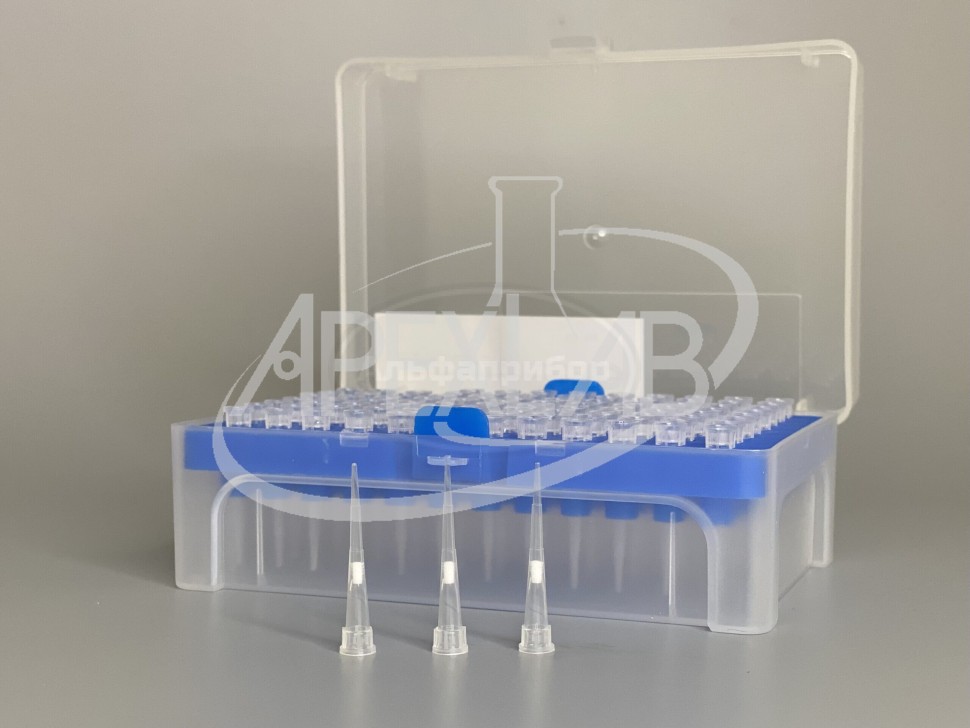 Наконечники для дозаторов с фильтром (без ДНКаз, РНКаз) в штативе 0,5-10 мкл бесцветные (96 шт.)