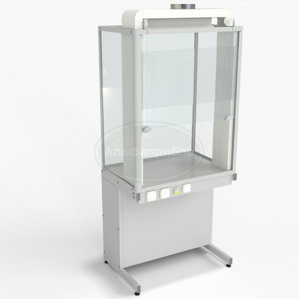Шкаф демонстрационный напольный с электрикой, евронога 950х650х2245 мм, раб. поверхность - Labgrade-лайт