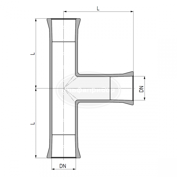 Тройник RK/RK/RK DN=25мм L=100мм W=0,3кг