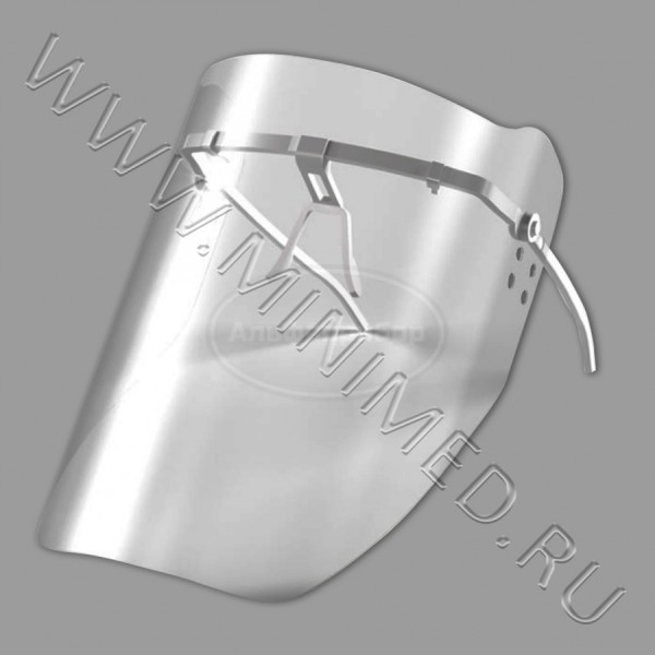 Маска пластмассовая прозрачная для защиты лица врача-стоматолога при проведении манипуляций в полости рта МС-"ЕЛАТ"