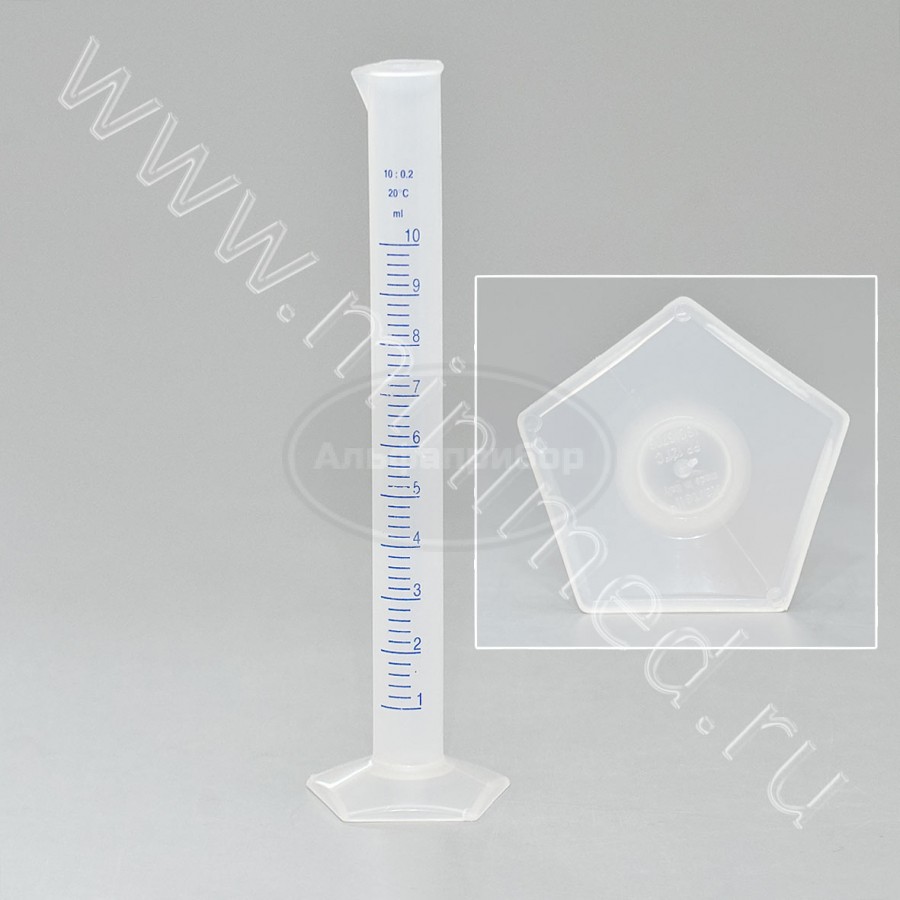 Цилиндр 10мл с делениями высокий, п/п, Kartell, упаковка 1/50шт